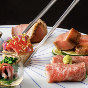 全てのお皿にお肉を使用した「肉割烹」でもてなす