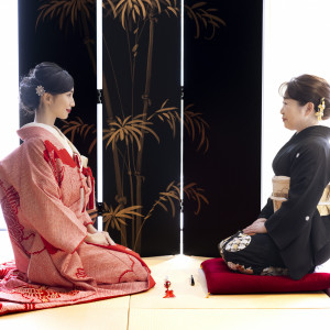 挙式の前に、ご家族への感謝を伝える時間を『挨拶の儀』として。人生の節目をきちんと迎えたい方へ、そんな時間と場所をご用意しております。|鎌倉 三河屋本店の写真(52796772)