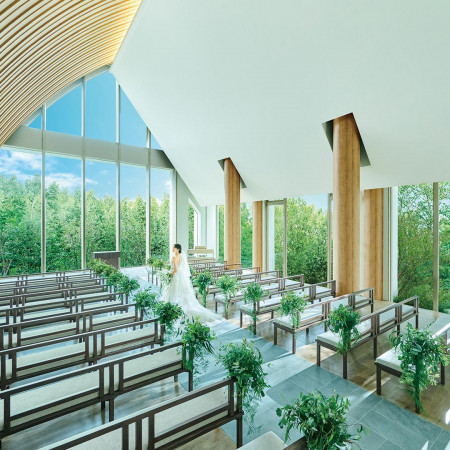WeGreen RESORTは、神前式・教会式が一つで叶う県内稀少な式場。