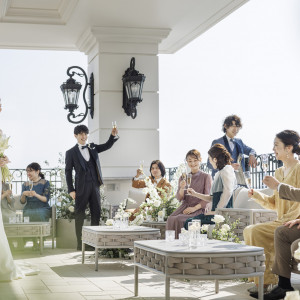 ゲストとのひとときを、まったりとお過ごしいただけるテラス|ラ・テラスホール神戸（LASUITE LE PAN Bldg.）の写真(49201785)