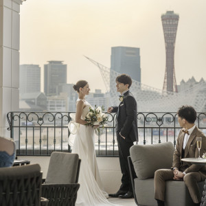 神戸港を望む解放感のあるテラス|ラ・テラスホール神戸（LASUITE LE PAN Bldg.）の写真(50068482)