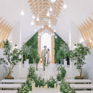 外観の中は緑が豊富！ナチュラルウェディング|TSUMUGU HOUSE FOREST WEDDINGの写真(53055447)