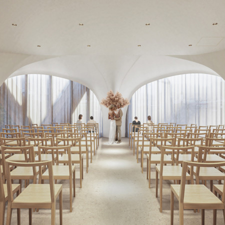 自然光が入る屋内挙式もご用意があるため、雨天も安心