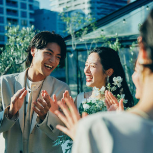 挙式はパーティの中盤に行うので緊張しない|UNWEDDING　中之島の写真(52409895)