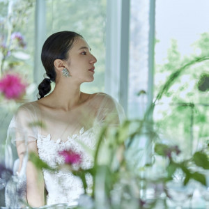 花嫁の凛とした美しさが際立つ瞬間。|ザ ジャクソン ガーデンの写真(54125464)