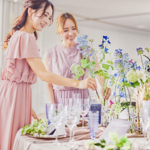 ゲスト参加型のフラワービュッフェも人気|MARINE TOWER WEDDING（マリンタワー ウエディング）の写真(54269433)