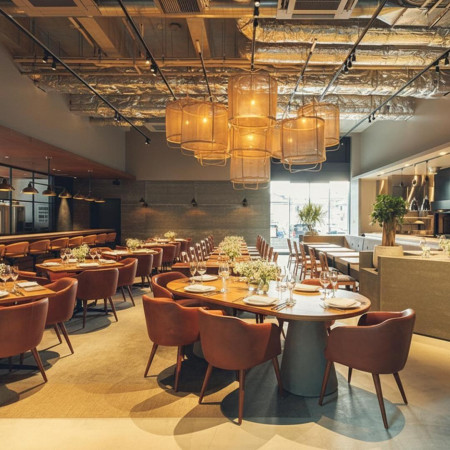 木の温かみと洗練されたシックな空間