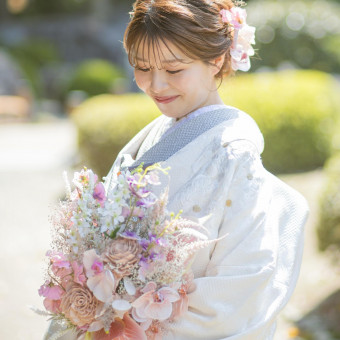 和装にブーケをあわせるのもおすすめ