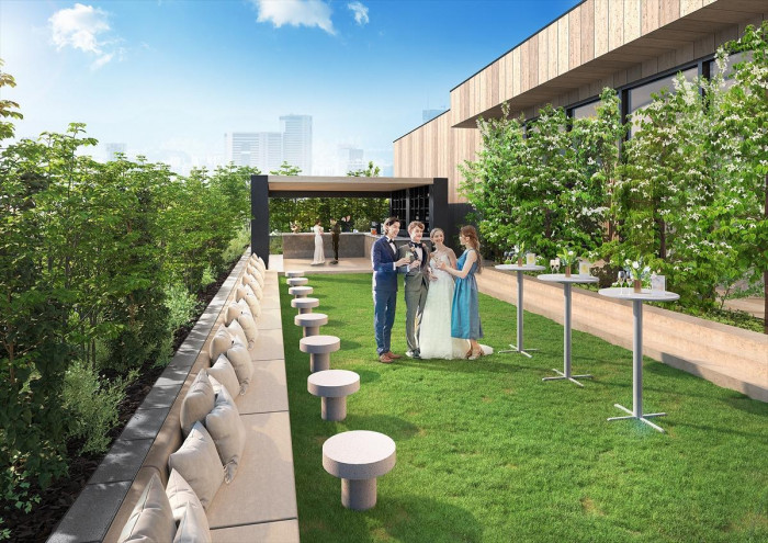 駅徒歩1分の立地にありながら、空と緑が広がるガーデンテラス。