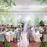 緑あふれる披露宴会場に調和する会場装花のグレードアップ