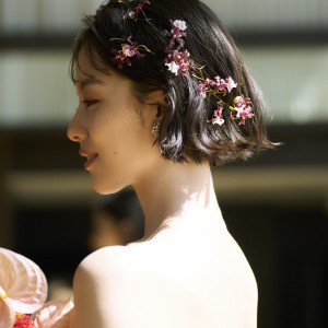 挙式から披露宴の間でのヘアチェンジも可能◎雰囲気を変化させてプチお色直しに。|メーヤー・ライニンガーの写真(55068545)