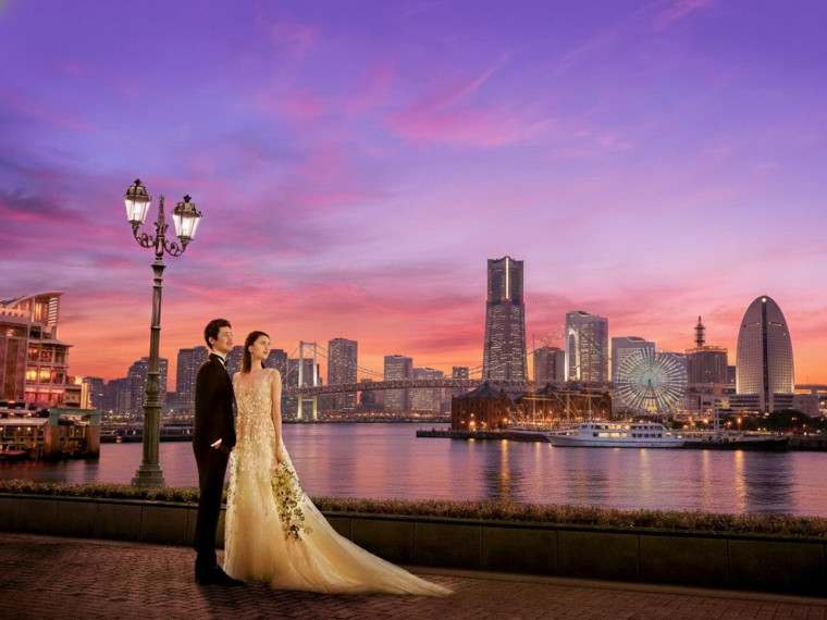みなとみらいの夜景を臨む歴史建築でフォトWD