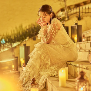 キャンドルの灯りがレースのドレスを優しく彩る。1日1組の贅沢な夜のメゾン・ド・ラ・クール|メゾン・ド・ラ・クール（旧 ヴィラ・デ・マリアージュ高崎）の写真(57908826)