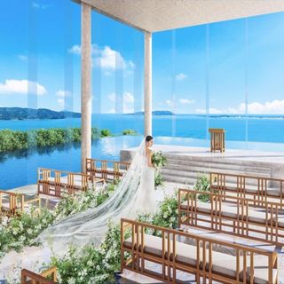 ［水曜日限定］海と空の絶景花嫁体験*170万特典&6品試食付