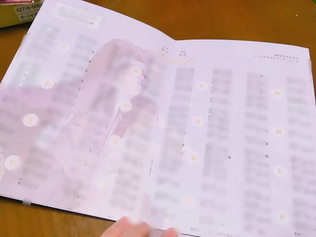 りなさんの席次表・メニュー表の写真