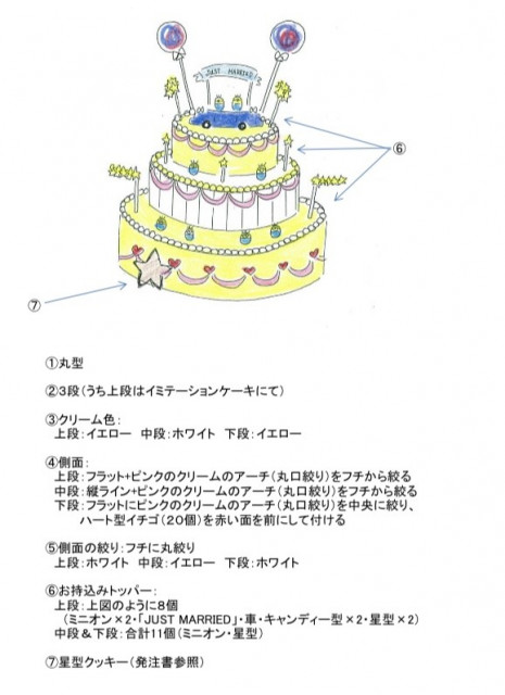 ちゃーさんのウエディングケーキの写真