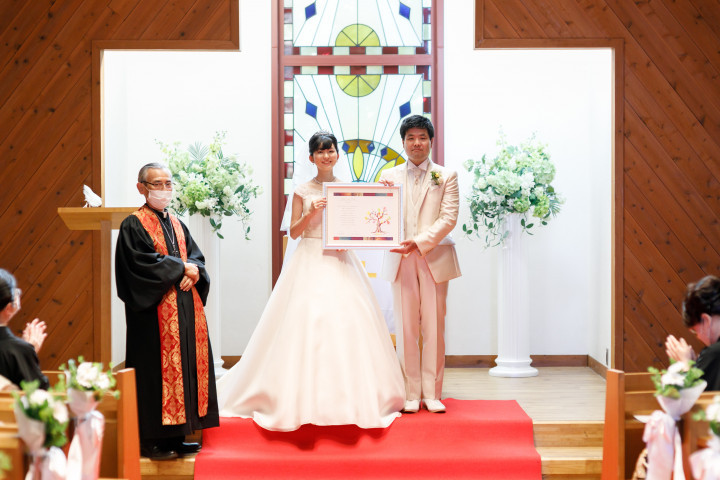 かなへいさんの結婚証明書の写真