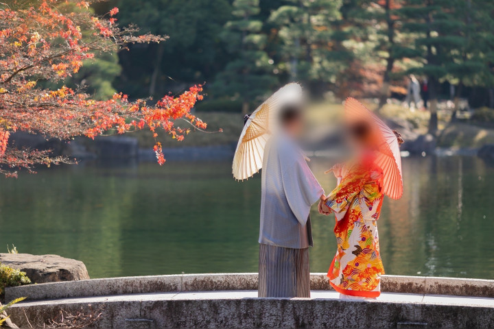 美女と野獣さんの前撮りの写真