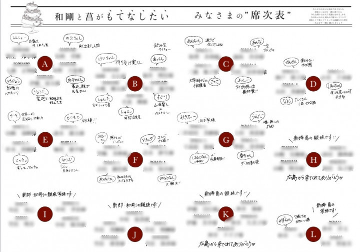 a y a m eさんの席次表・メニュー表の写真