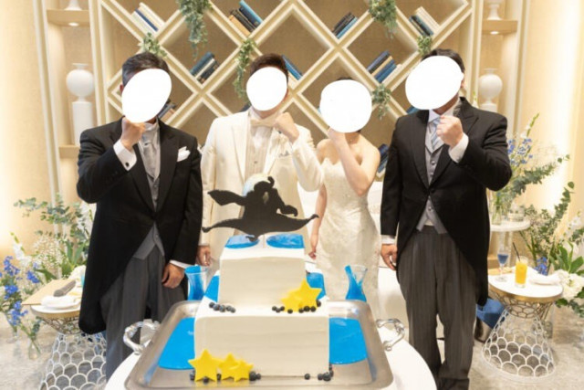 ぷんさんのウエディングケーキの写真