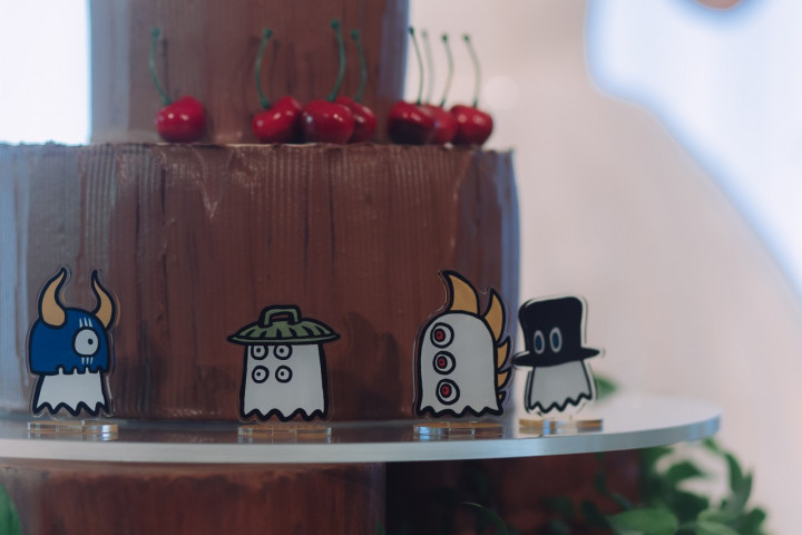 かもぱんさんのウエディングケーキの写真