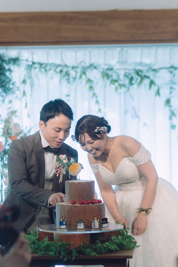 かもぱんさんのウエディングケーキの写真