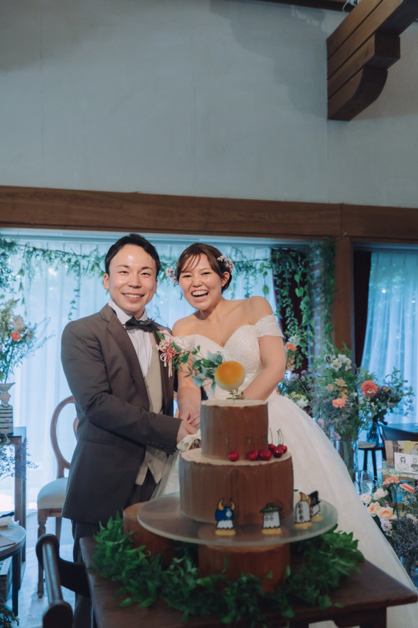 かもぱんさんのウエディングケーキの写真