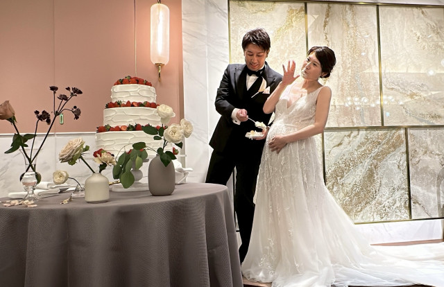 妊娠7ヶ月の花嫁さんの挙式の写真