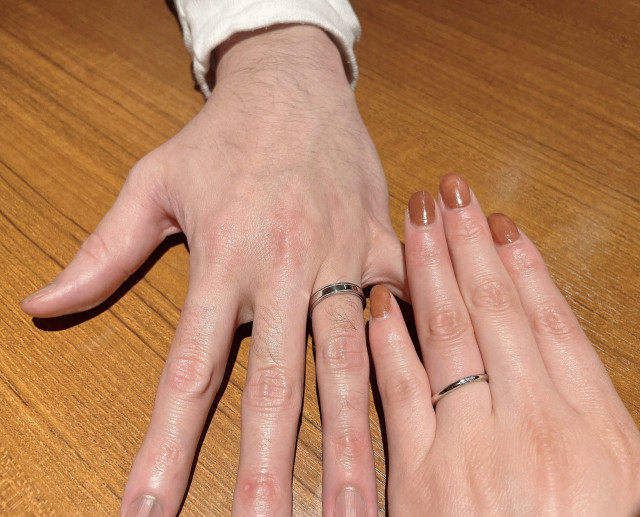 妊娠7ヶ月の花嫁さんの結婚指輪の写真