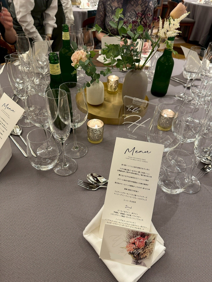 妊娠7ヶ月の花嫁さんの会場装飾アイテムの写真