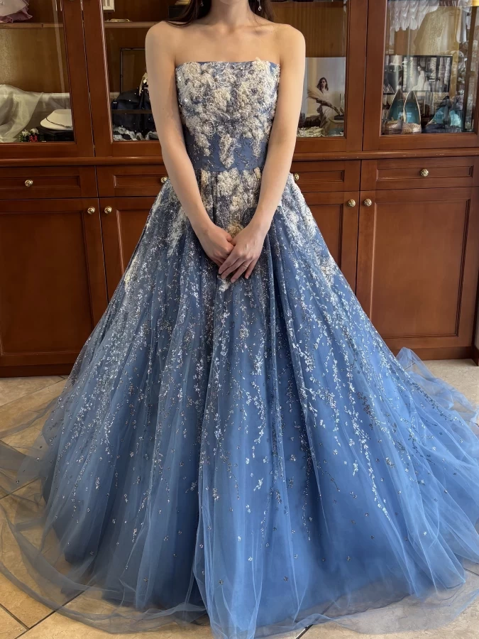 カラードレス グリッター オクサーナムハ エスメラルダ風 水色