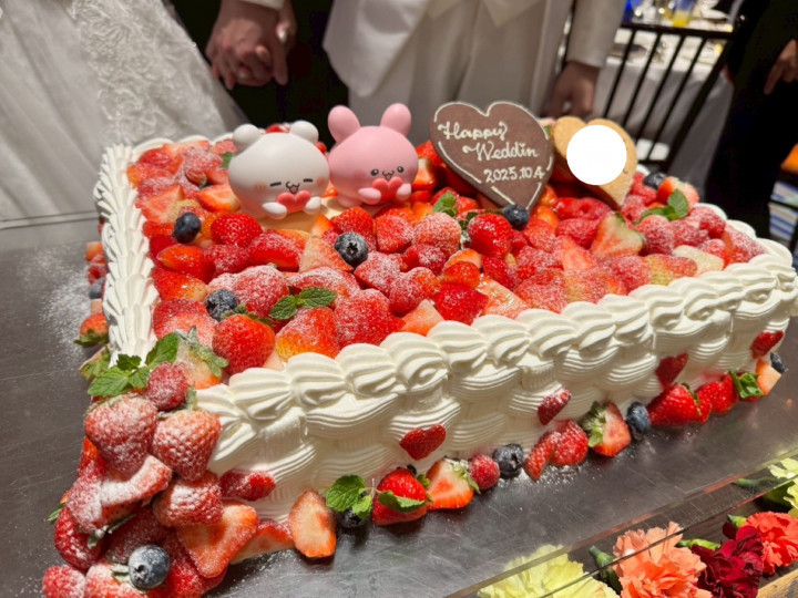 くまさんのウエディングケーキの写真