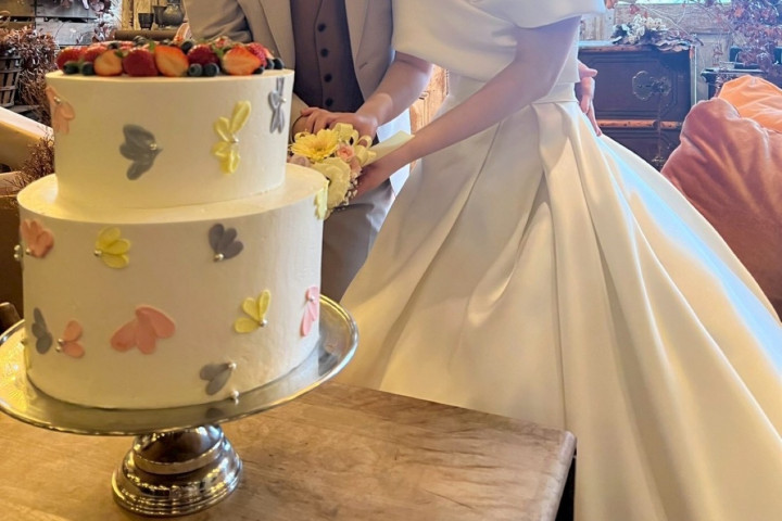 ぽむさんのウエディングケーキの写真