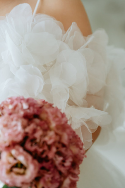 Mさんのブーケ・ブートニアの写真