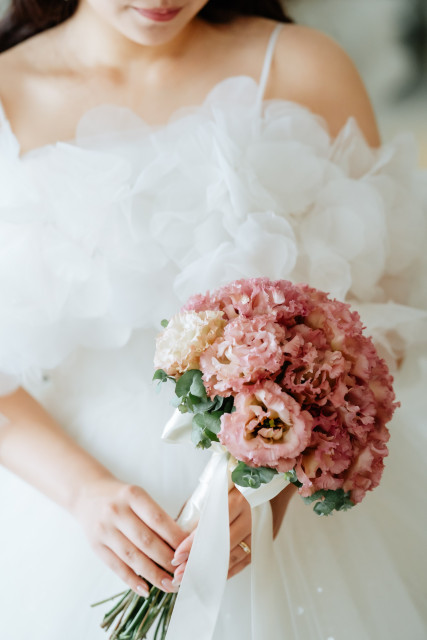 Mさんのブーケ・ブートニアの写真