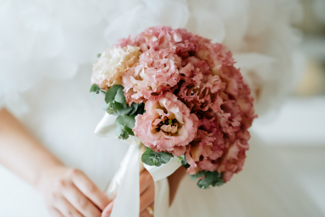 Mさんのブーケ・ブートニアの写真