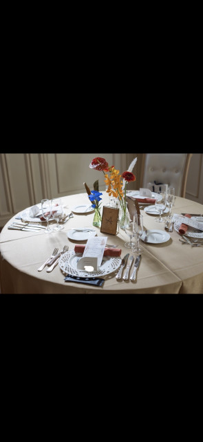 マローンさんの席次表・メニュー表の写真