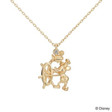 "Mickey Mouse BEYOND IMAGINATION”swing Necklace from "Steamboat Willie"　(K18イエロー・ピンク・ホワイトゴールド/税込39,800円)