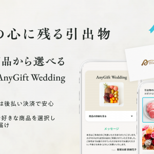 5,000商品から選べる！カード型の引出物「AnyGift Wedding」