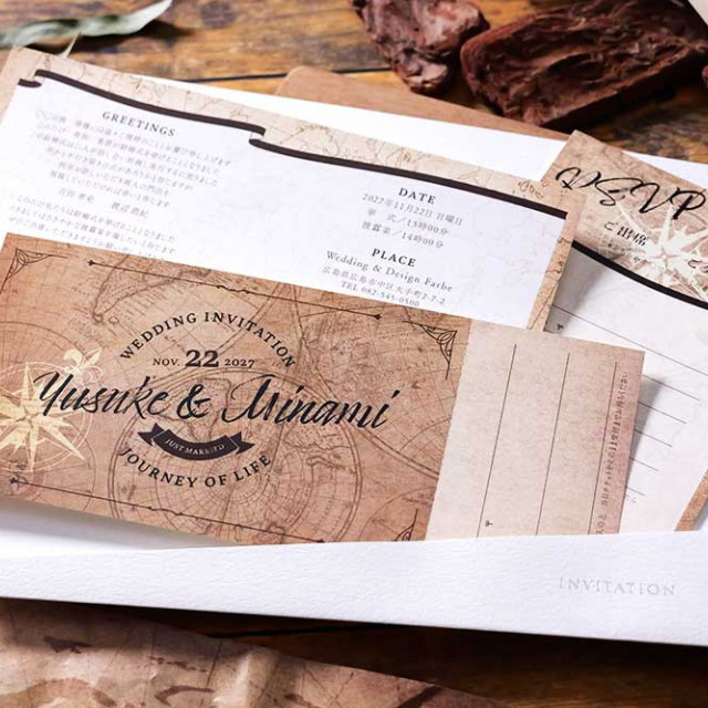 おふたりの“好き”や“想い”を取り入れた、人気の「半券付き招待状」に