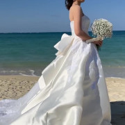 青い海と空で思い出の撮影