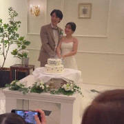 夢叶ったケーキカットの瞬間