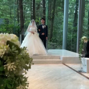 誓いの言葉を言うとき
お互いの名前をとってあいうえお作文風で誓いの言葉を言いました!