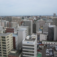 披露宴会場の窓からの景色。札幌の街を一望できます