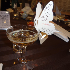 可愛らしい蝶の飾りつけがされた乾杯酒|277554さんのホテルリステル猪苗代の写真(36897)