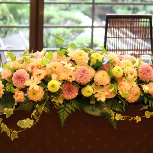 メインテーブル装花|321457さんの料亭 賀城園の写真(5897)