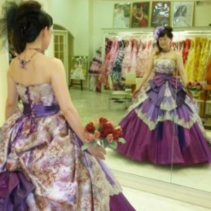 紫の花柄が素敵なカラードレス|322828さんのザ・カナルハウスの写真(12200)