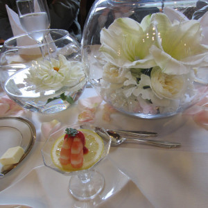 洋食会席　テーブル装花|341017さんの旧松本邸(西日本工業倶楽部)の写真(24207)