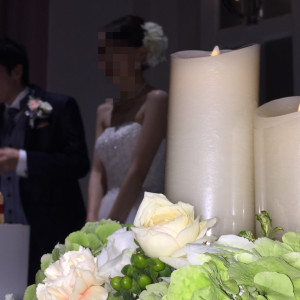 メインキャンドルの装花|342165さんのアメリーモンシュシュ（エルティグループ）の写真(303221)