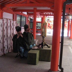 式中の音楽。横で笛を吹いている方たち|348607さんの生田神社会館の写真(146648)